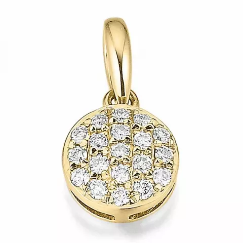 pyöreä timantti riipus 14 karaatti kultaa 0,133 ct
