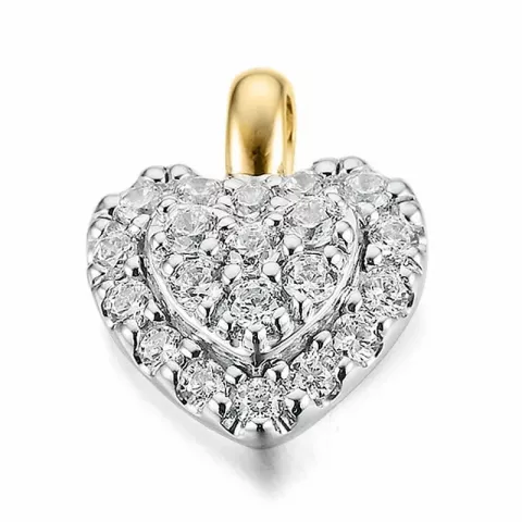 sydän timantti riipus 14 karaatti kulta ja valkokultaa 0,252 ct