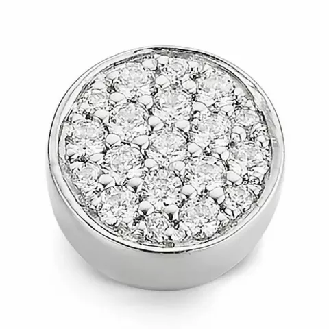 pyöreä naisten timanttiriipus 14 karaatti valkokultaa 0,199 ct