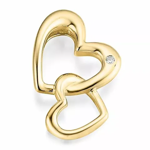 sydän timanttiriipus 14 karaatti kultaa 0,01 ct