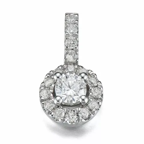Pyöreä timantti valkokulta riipus 14 karaatti valkokultaa 0,13 ct 0,12 ct