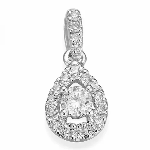 Pisaranmuotoinen timantti riipus 14 karaatti valkokultaa 0,12 ct 0,105 ct