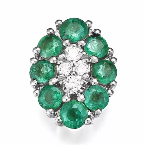 smaragdi timanttiriipus 14 karaatti valkokultaa 0,76 ct 0,06 ct