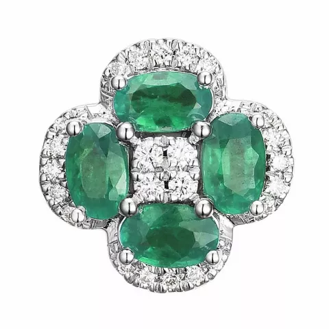 smaragdi timanttiriipus 14 karaatti valkokultaa 0,13 ct 1,0 ct