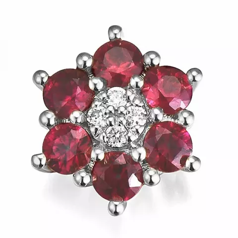 kukka rubiini timanttiriipus 14 karaatti valkokultaa 0,97 ct 0,04 ct