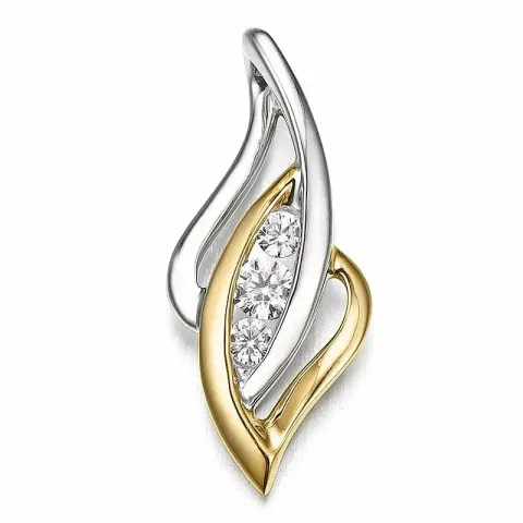 Abstrakti timantti riipus 14 karaatti kulta ja valkokultaa 0,10 ct