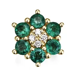 kukka smaragdi timanttiriipus 14 karaatti kultaa 0,86 ct 0,04 ct