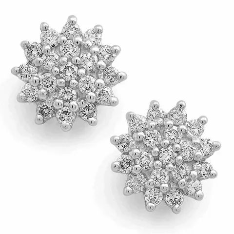 Suuria tähti timantti nappikorvakorut 14 karaatin valkokultaa kanssa timanttia 