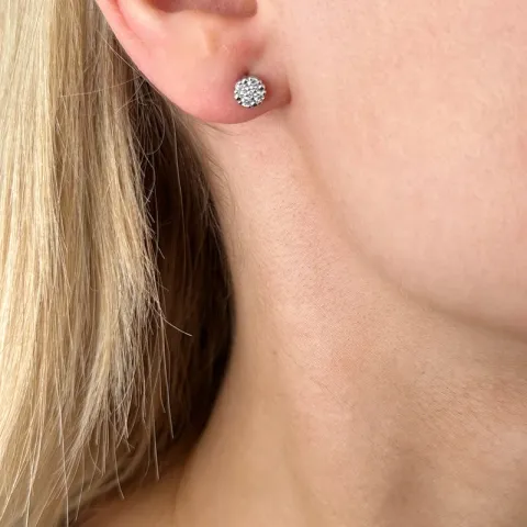 Aitoja timanttikorvakorut 14 karaatin valkokultaa kanssa timanttia 