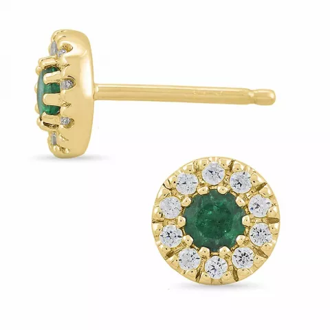 pyöreitä smaragdi timanttikorvakorut 14 karaatin kultaa kanssa smaragdi ja timantti 