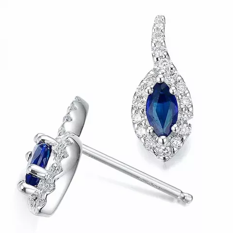 sininen safiiri timanttikorvakorut 14 karaatin valkokultaa kanssa timantti ja safiiri 