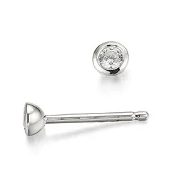 2 x 0,05 ct solitaire-nappikorvakorut 14 karaatin valkokultaa kanssa timantti