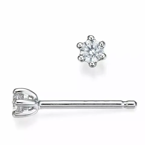 2 x 0,07 ct timantti solitaire-nappikorvakorut 14 karaatin valkokultaa kanssa timantti