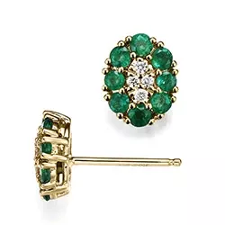 ovaaleja smaragdi timanttikorvakorut 14 karaatin kultaa kanssa smaragdi ja timantti 