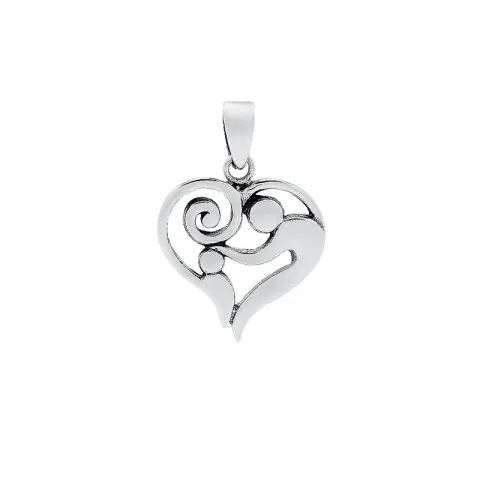 sydän äiti ja lapsi riipus  hopeaa