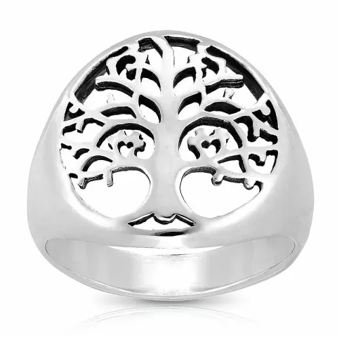 Suuri elämänpuu sormus hopeaa