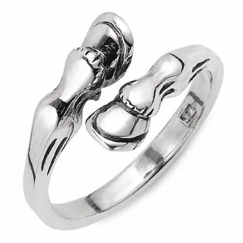 abstrakti sormus hopeaa