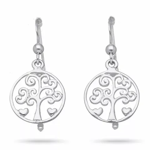 Pitkät elämänpuu korvarenkaat  hopea