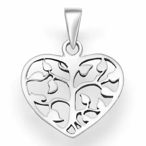 sydän elämänpuu riipus  hopeaa