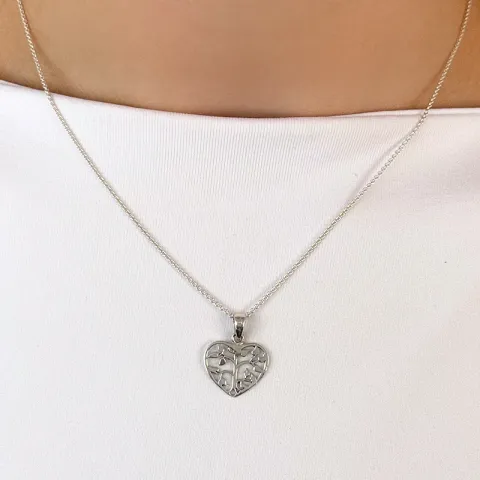 sydän elämänpuu riipus  hopeaa