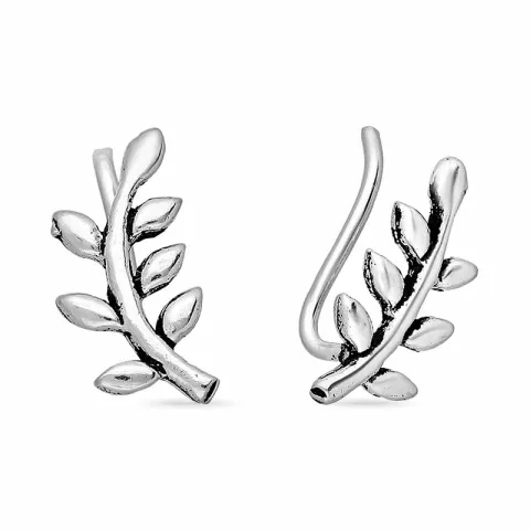 lehti korvarenkaat  hopea