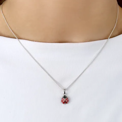 leppäkerttu riipus  hopeaa