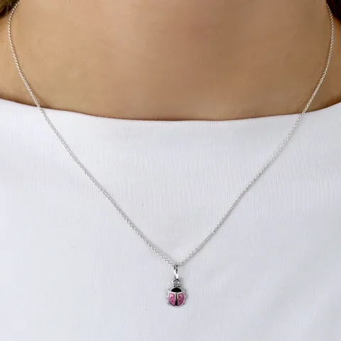 leppäkerttu riipus  hopeaa