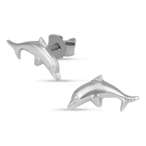 delfiini nappikorvakorut  hopea