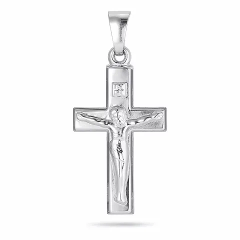 23 x 13 MM ristillä Jeesuksen kanssa riipus hopeaa