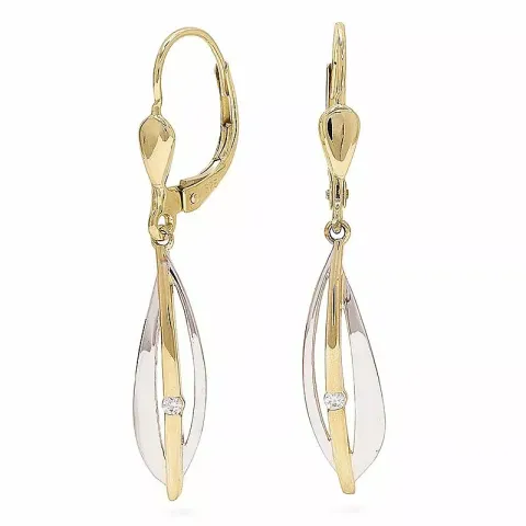 Zirkoni kultakorvakorut 9 karaatin kultaa kanssa rodium kanssa zirkonia