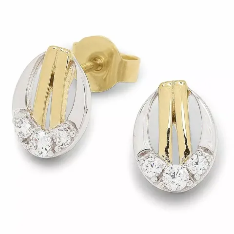 Ovaaleja kultakorvakorut 9 karaatin kultaa kanssa rodium kanssa 