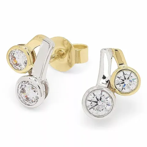 Kultakorvakorut 9 karaatin kultaa kanssa rodium kanssa zirkonia