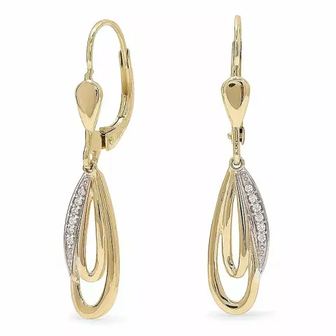 zirkoni kultakorvakorut 9 karaatin kultaa kanssa rodium kanssa 