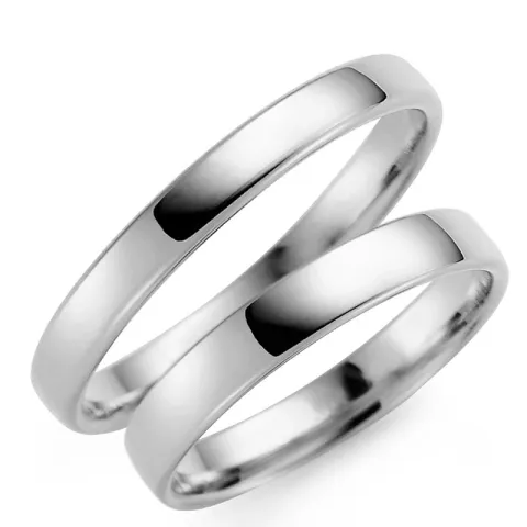 3 ja 4 mm vihkisormusta 9 karaatin valkokultaa - setit