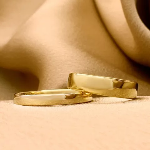 3 ja 5 mm vihkisormusta 9 karaatin kultaa - setit