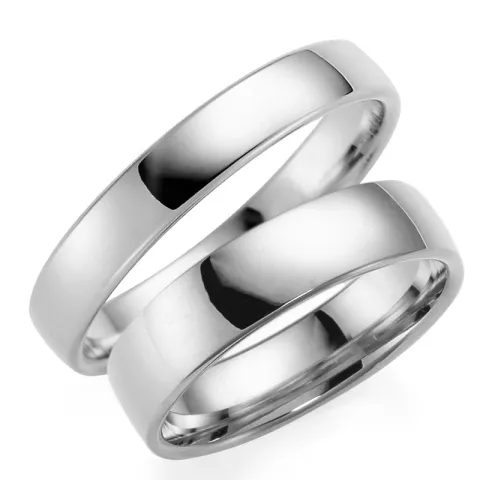 4 ja 5 mm vihkisormusta 9 karaatin valkokultaa - setit