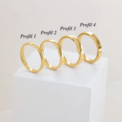 6 ja 3 mm vihkisormusta 9 karaatin kultaa 0,02 ct - setit