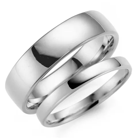 6 ja 3 mm vihkisormusta 9 karaatin valkokultaa - setit