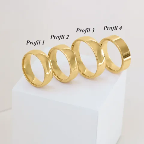 6 ja 5 mm vihkisormusta 9 karaatin kultaa 0,03 ct - setit
