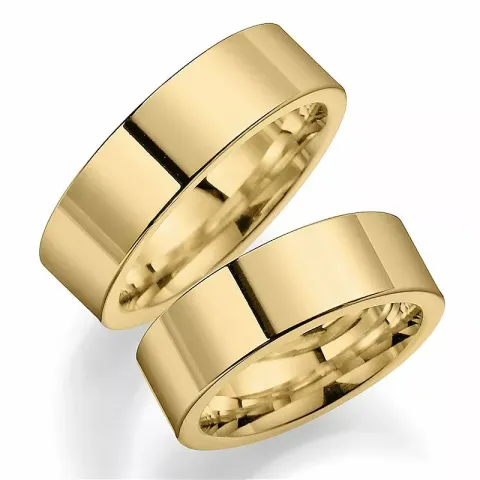 Leveät 7 mm vihkisormusta 9 karaatin kultaa - setit