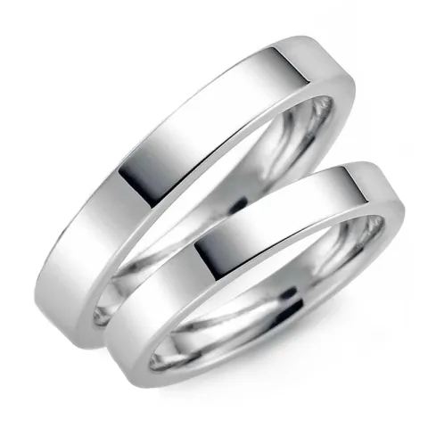 3 mm vihkisormusta 9 karaatin valkokultaa - setit