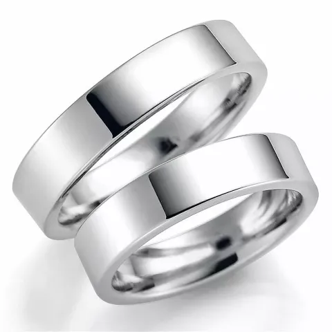 5 mm vihkisormusta 9 karaatin valkokultaa - setit