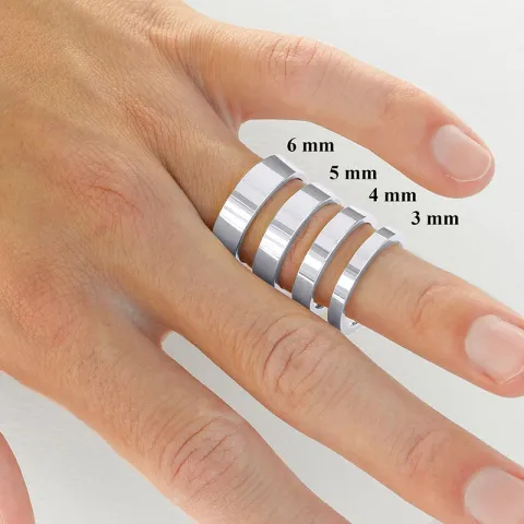 5 mm vihkisormusta 9 karaatin valkokultaa 0,03 ct - setit