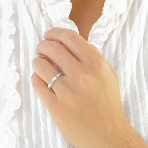 3 mm timantti vihkisormusta 9 karaatin valkokultaa - setit