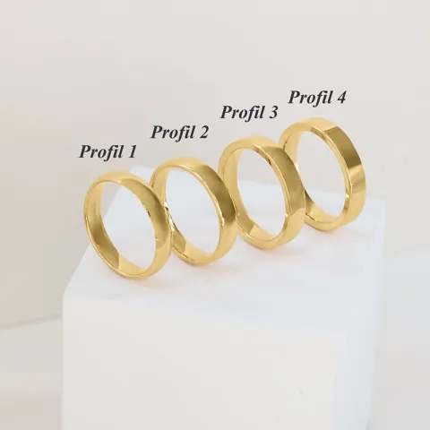 4 mm timantti vihkisormusta 9 karaatin kultaa - setit