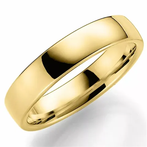 kiiltävä 5 mm vihkisormus 9 karaatin kultaa