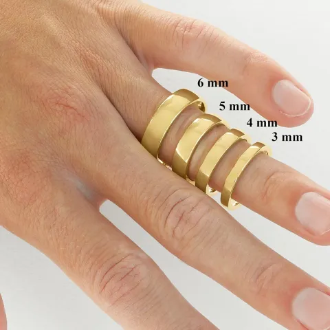 kiiltävä 5 mm vihkisormus 9 karaatin kultaa