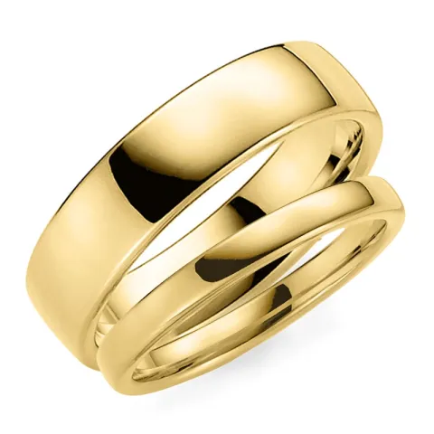 6 ja 3 mm vihkisormusta 9 karaatin kultaa - setit