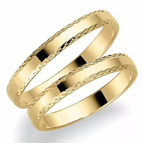 3 mm vihkisormusta 14 karaatin kultaa - setit