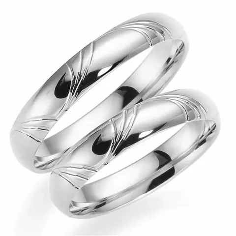 Kuvio 4 mm vihkisormusta 9 karaatin valkokultaa - setit